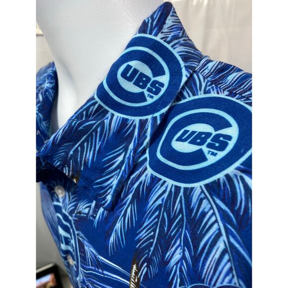 Chicago Cubs Hawaiian Tropical Flower Casual Short Sleeve Button Shirt Large - Picture 5 of 8